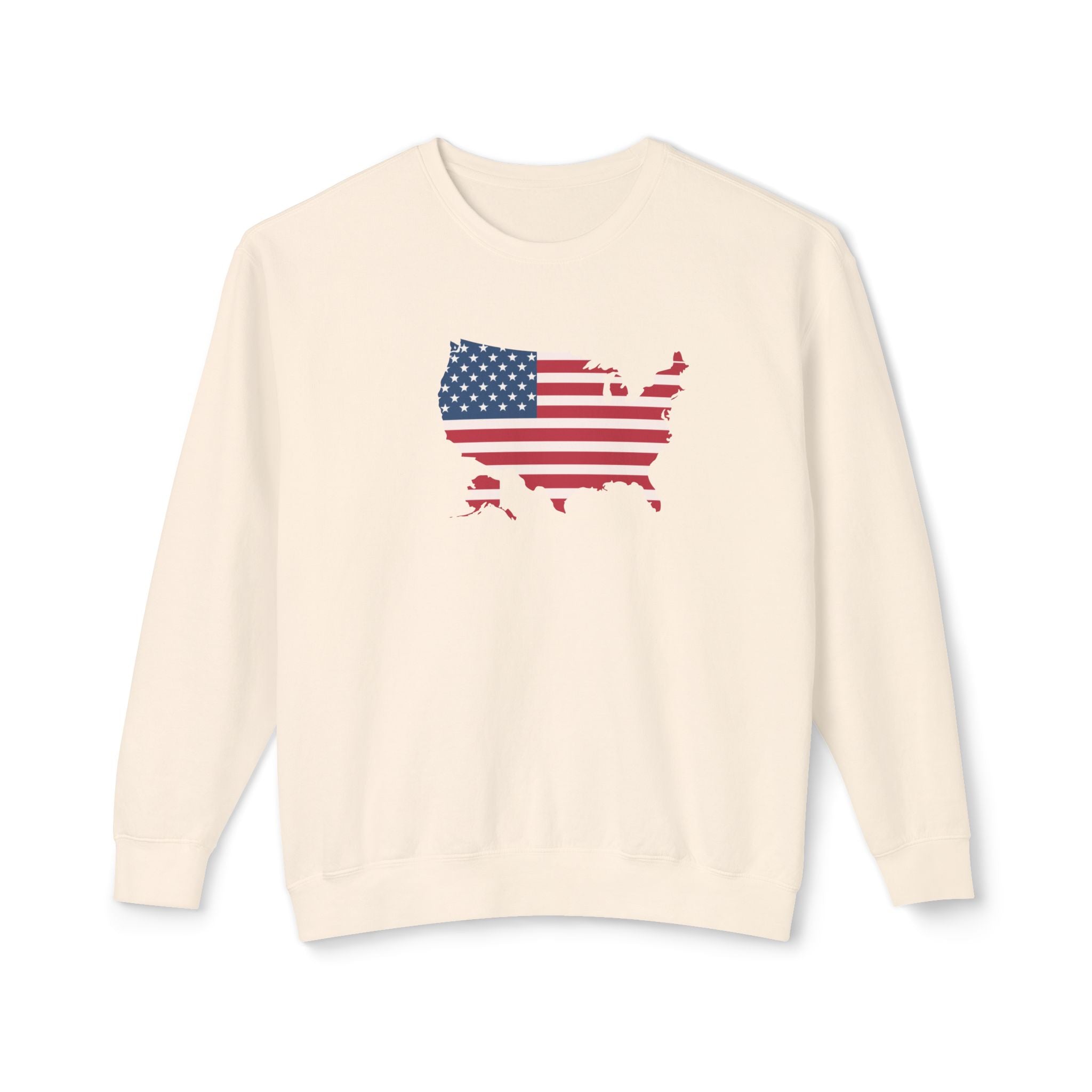 USA Flag Unisex Lightweight Crewneck Sweatshirt