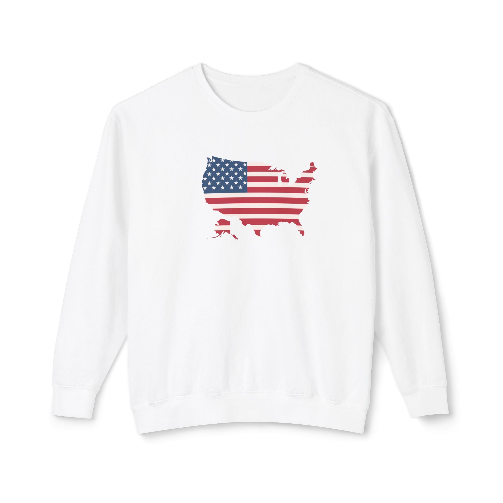 USA Flag Unisex Lightweight Crewneck Sweatshirt