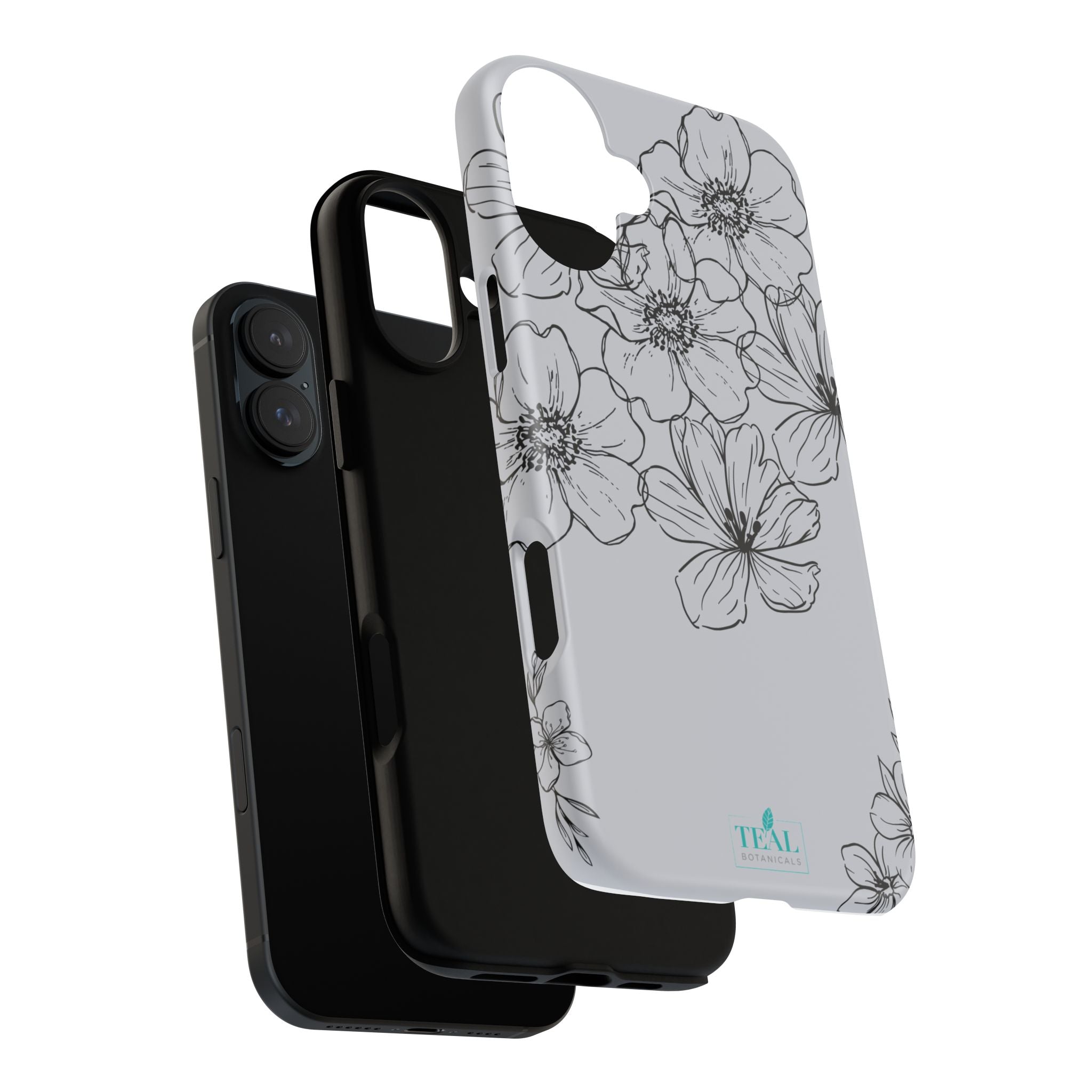 Flowers in Monochrome Phone Case Pink for Iphone and Android