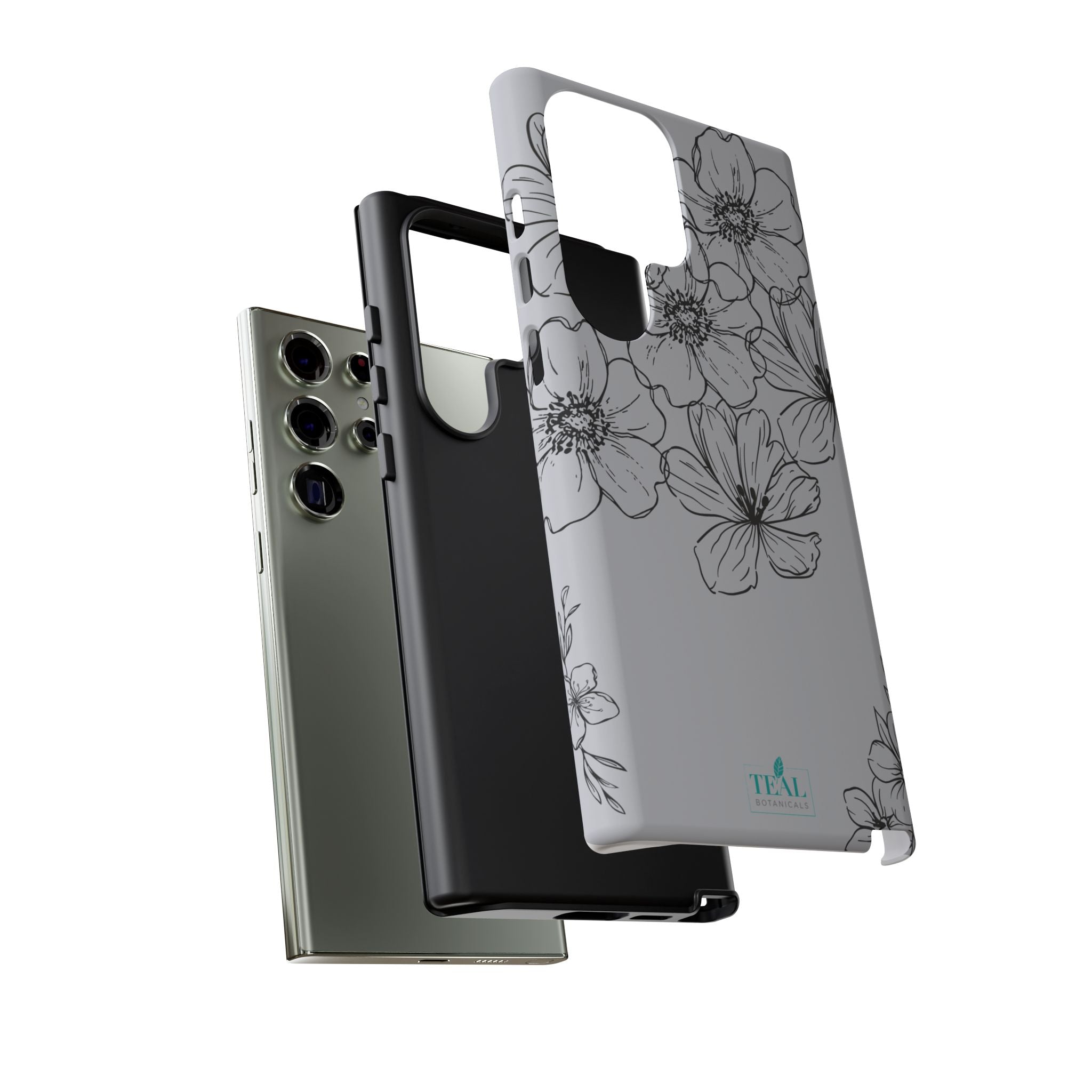 Flowers in Monochrome Phone Case Pink for Iphone and Android