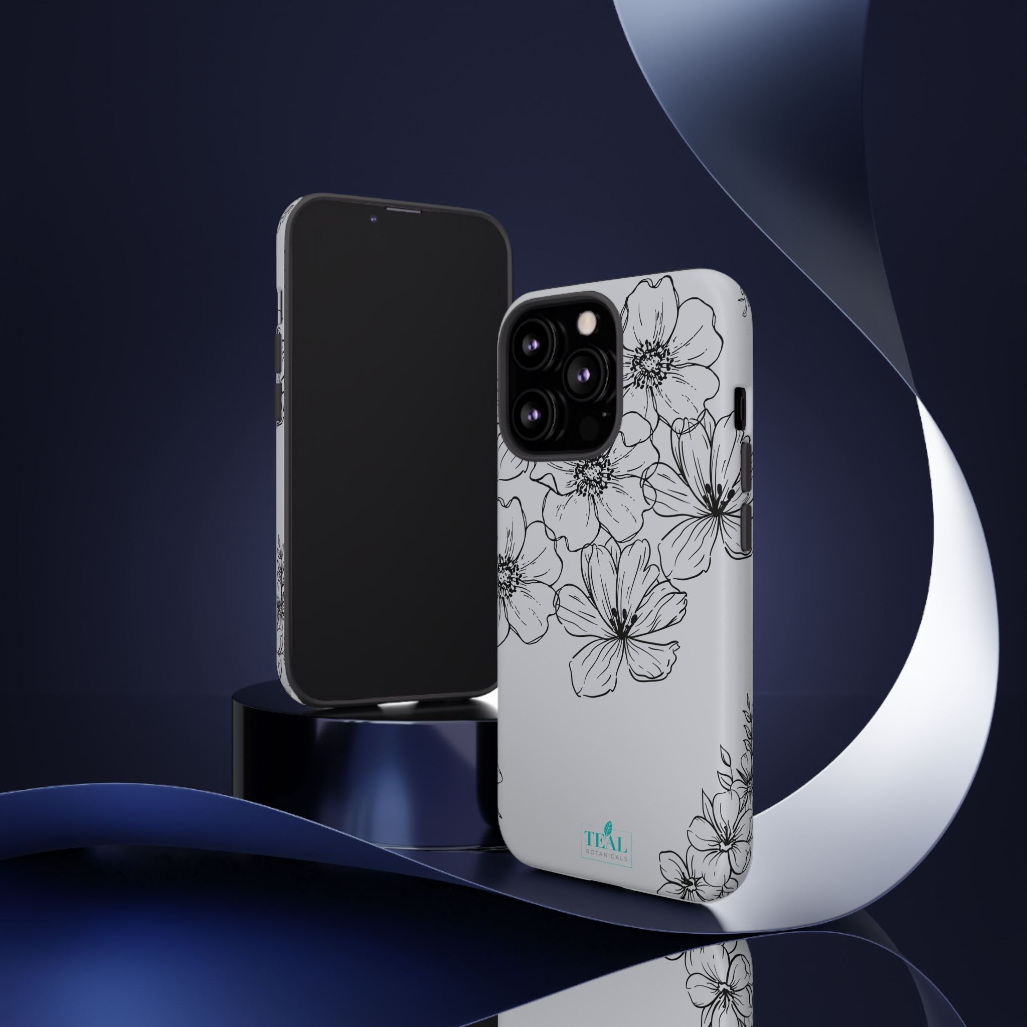 Flowers in Monochrome Phone Case Pink for Iphone and Android