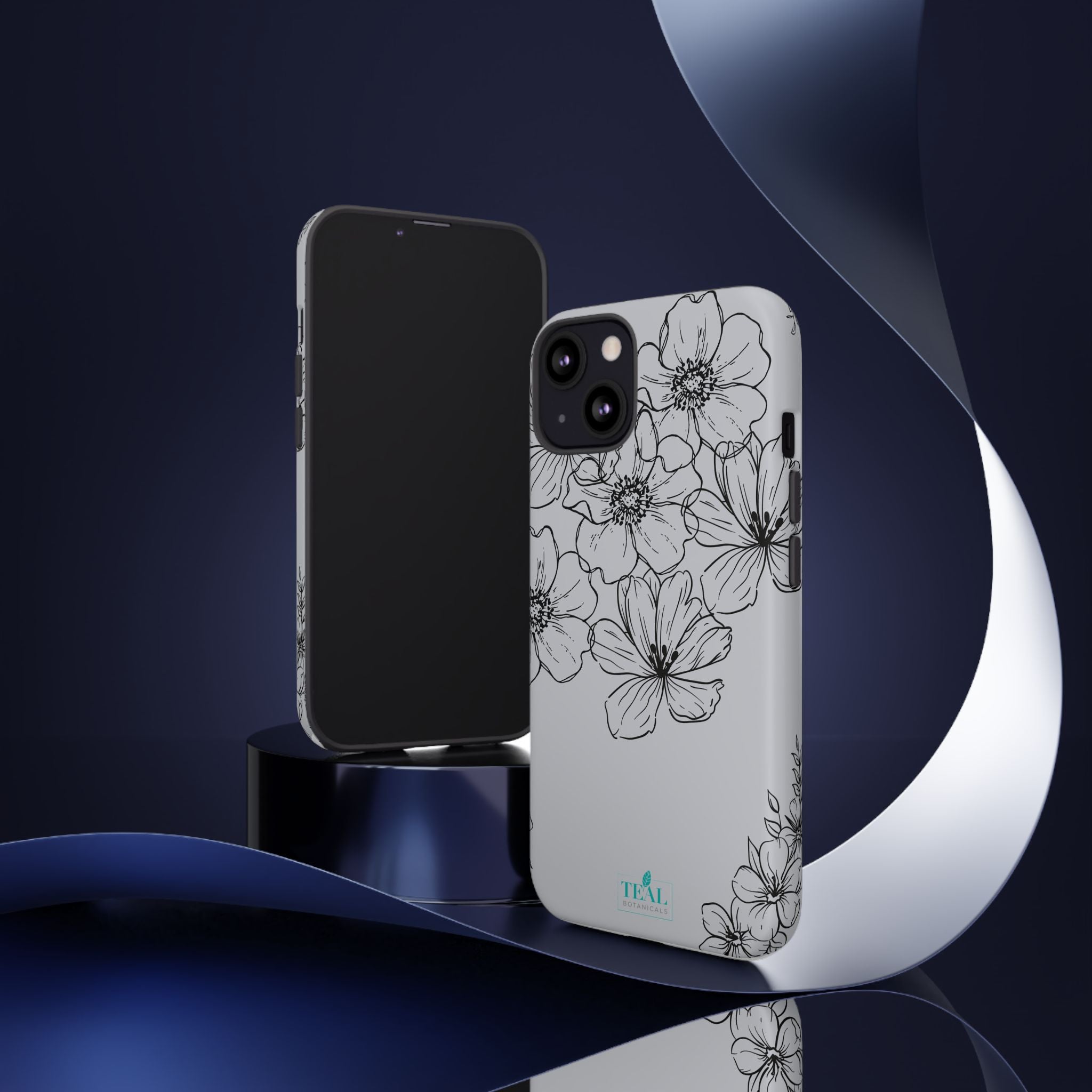 Flowers in Monochrome Phone Case Pink for Iphone and Android