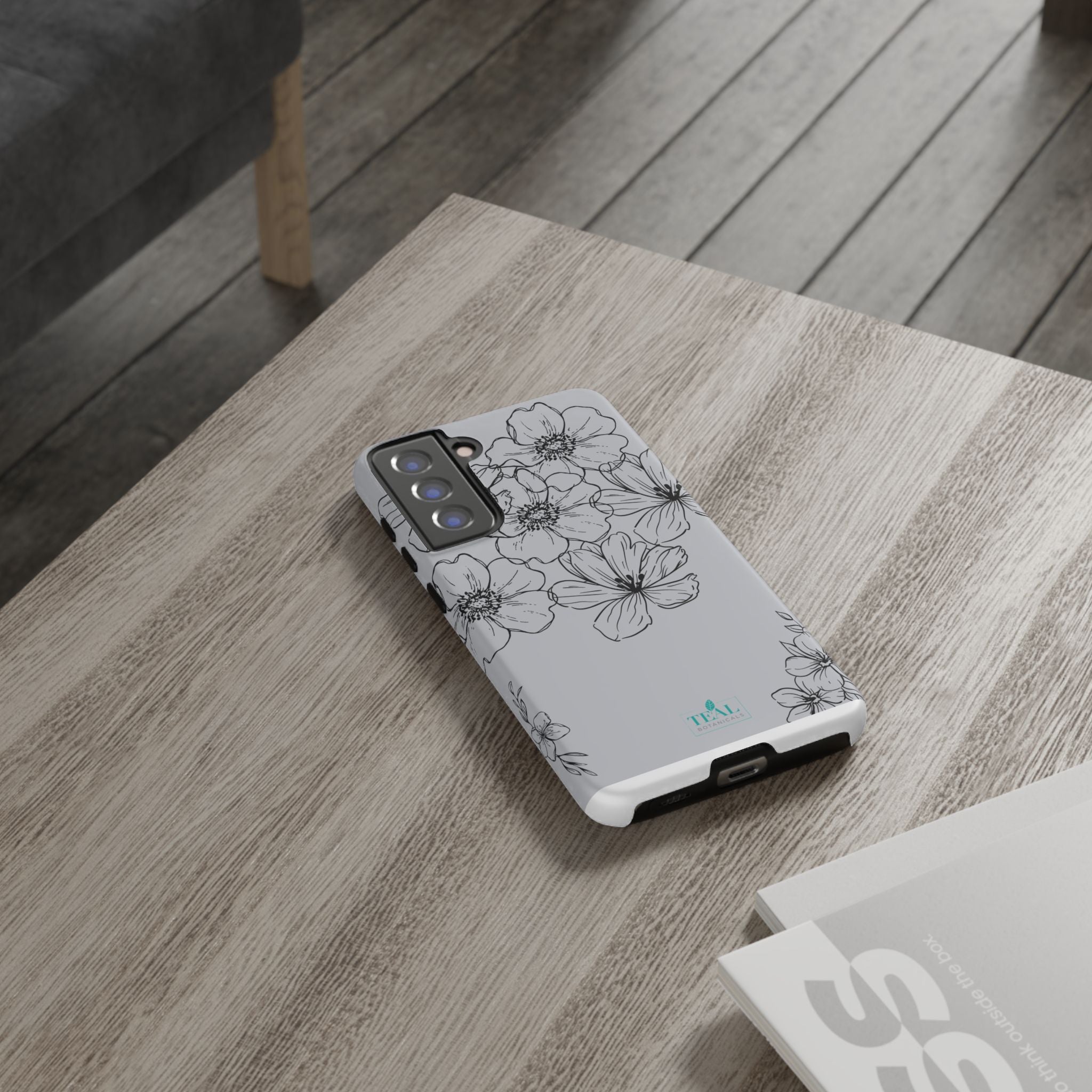 Flowers in Monochrome Phone Case Pink for Iphone and Android