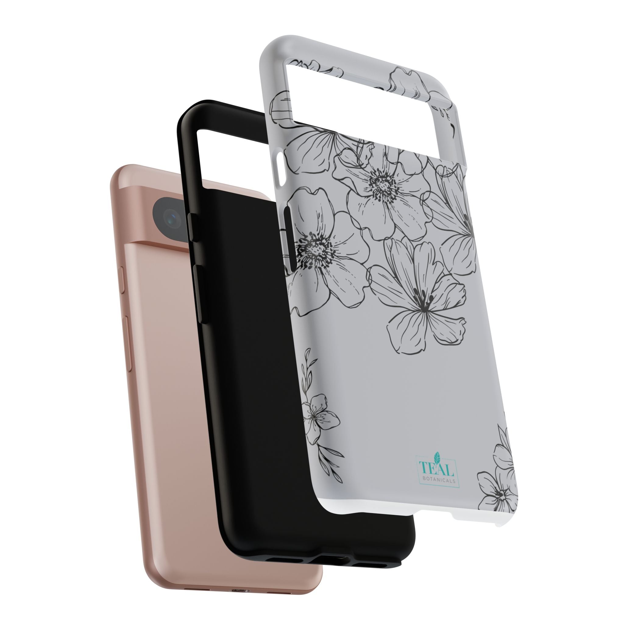 Flowers in Monochrome Phone Case Pink for Iphone and Android