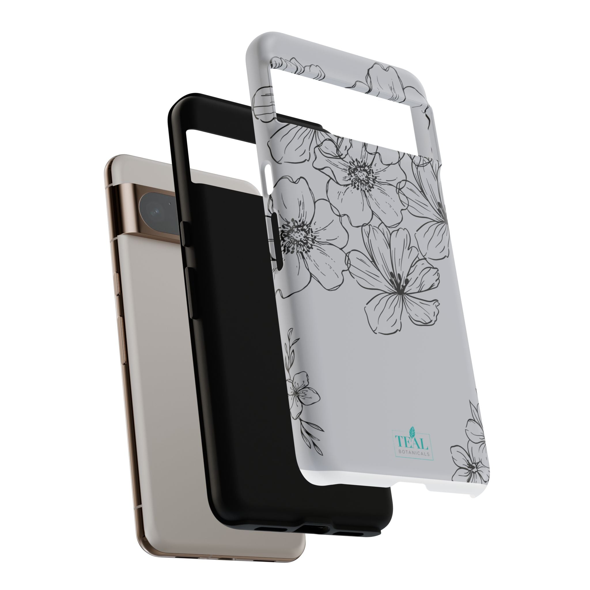 Flowers in Monochrome Phone Case Pink for Iphone and Android