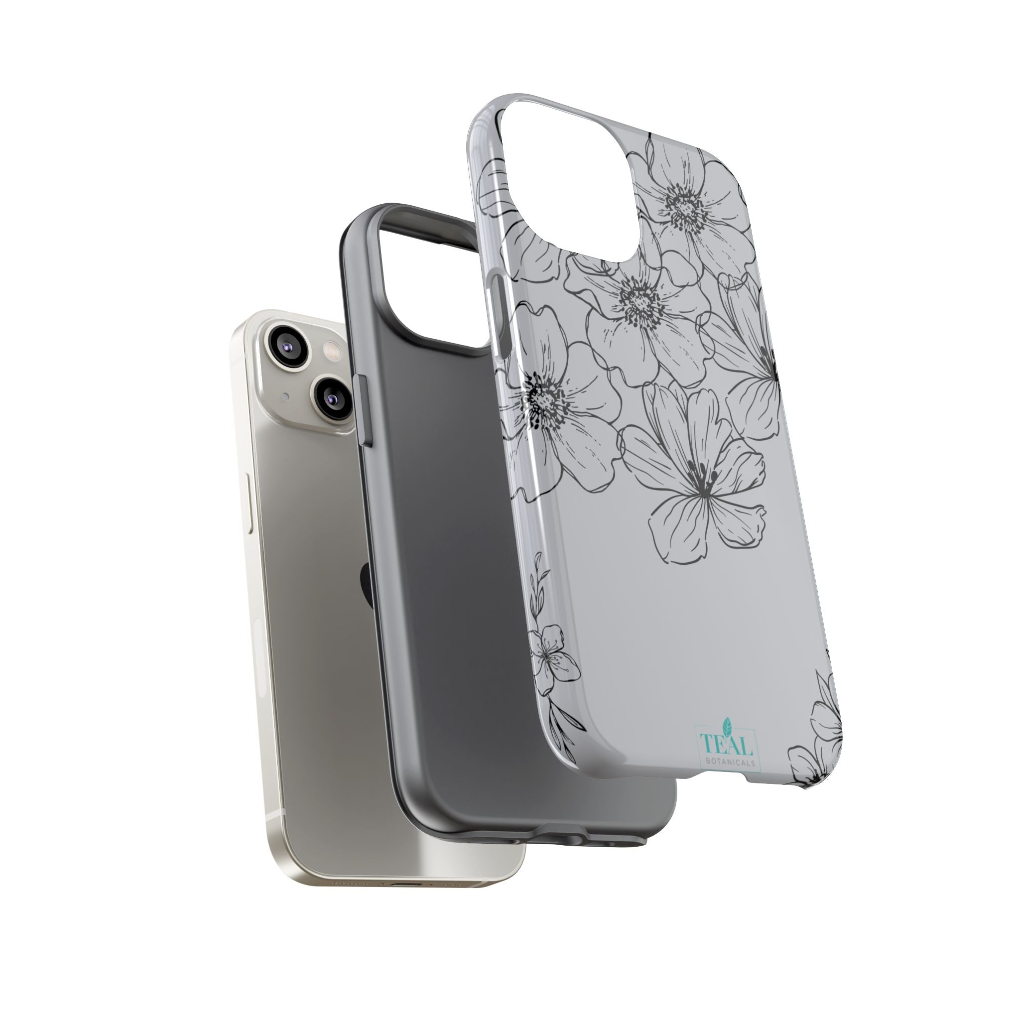 Flowers in Monochrome Phone Case Pink for Iphone and Android