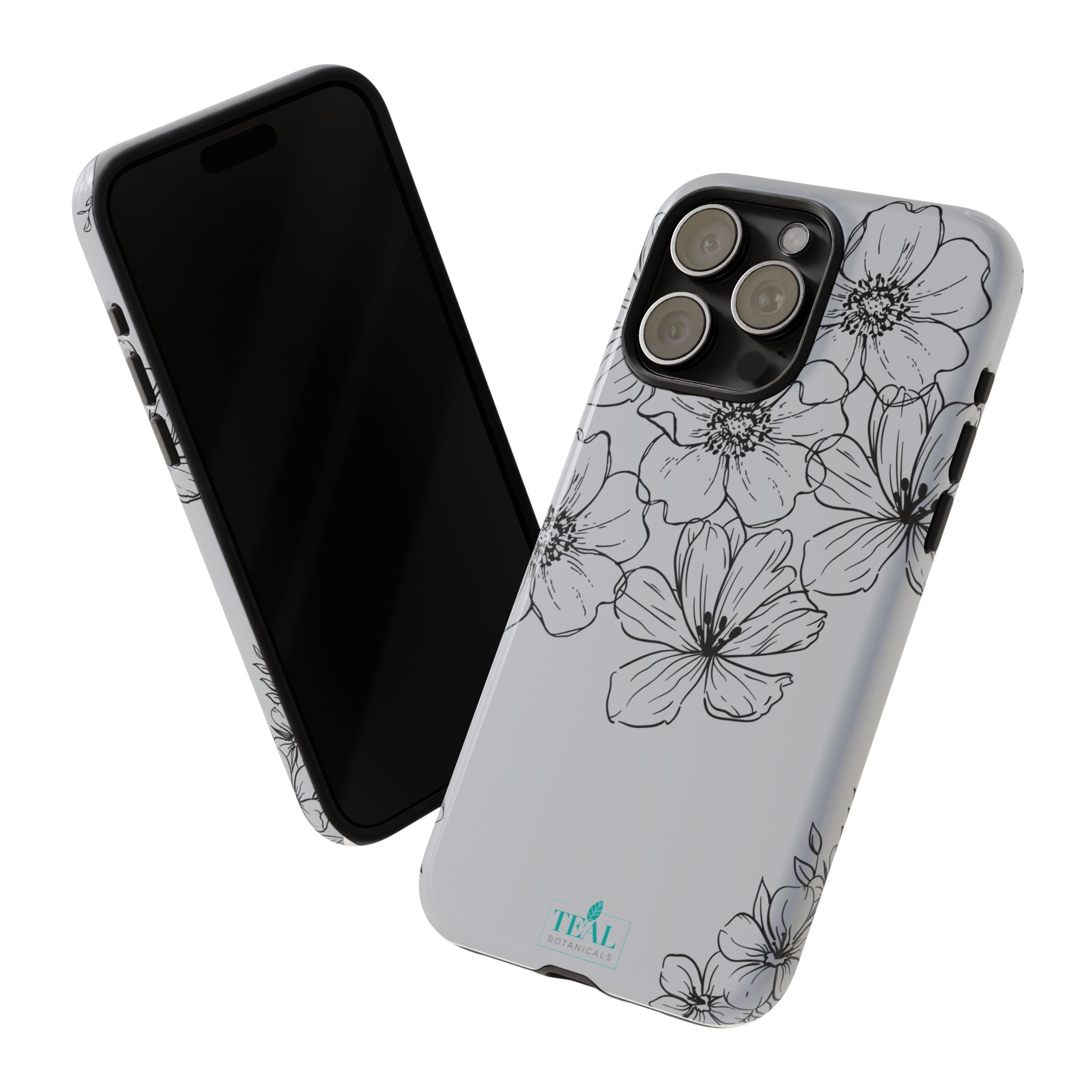 Flowers in Monochrome Phone Case Pink for Iphone and Android