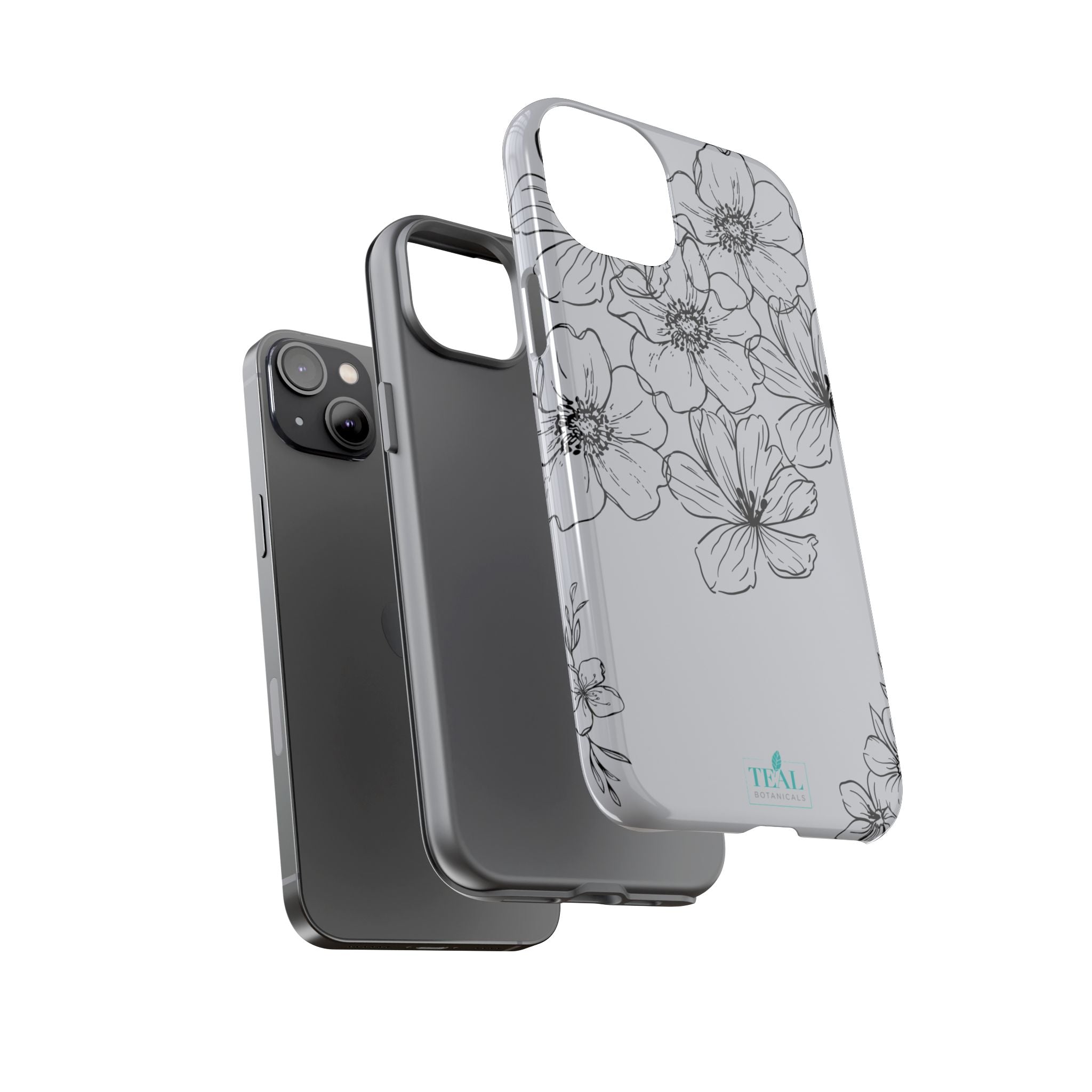 Flowers in Monochrome Phone Case Pink for Iphone and Android