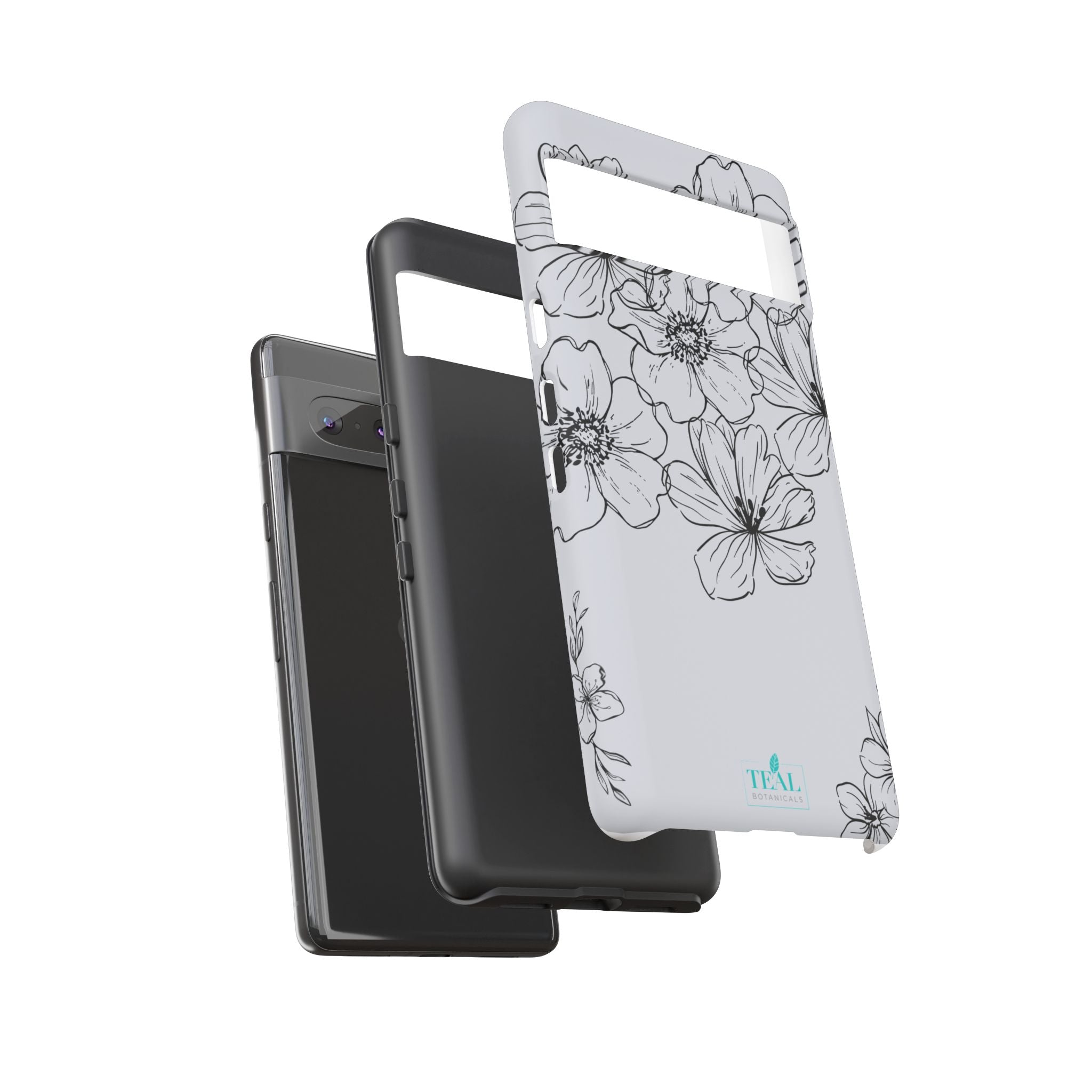 Flowers in Monochrome Phone Case Pink for Iphone and Android