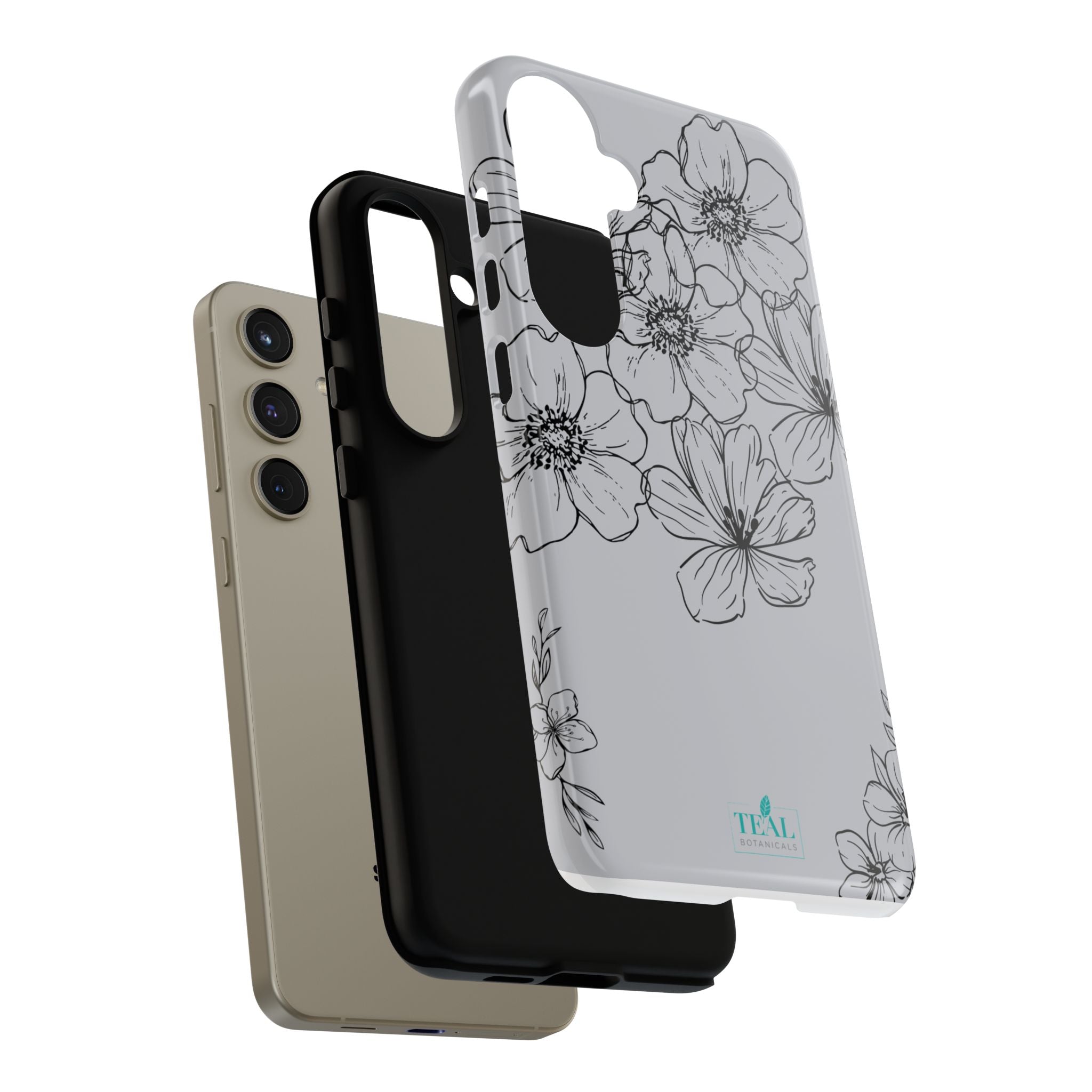 Flowers in Monochrome Phone Case Pink for Iphone and Android