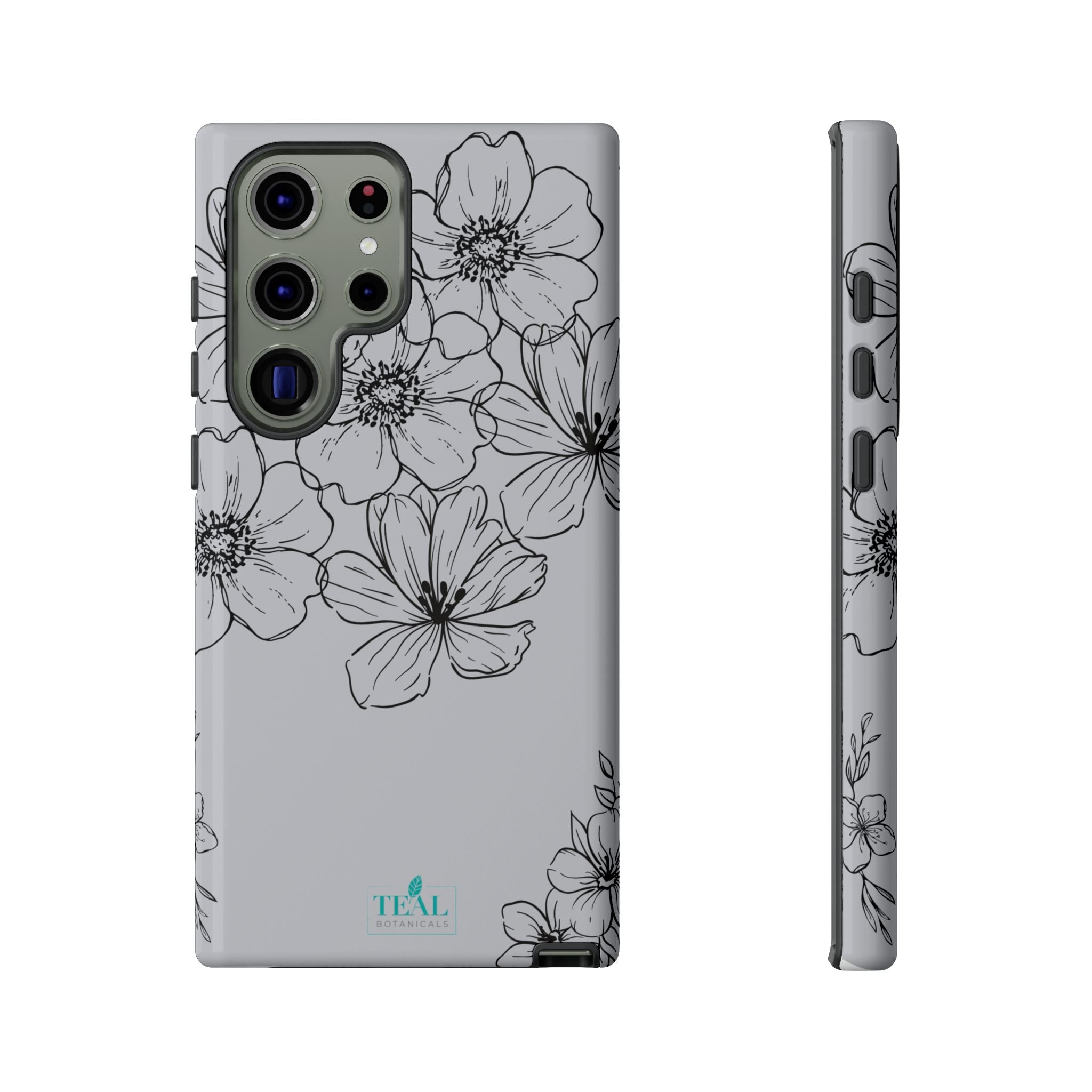 Flowers in Monochrome Phone Case Pink for Iphone and Android