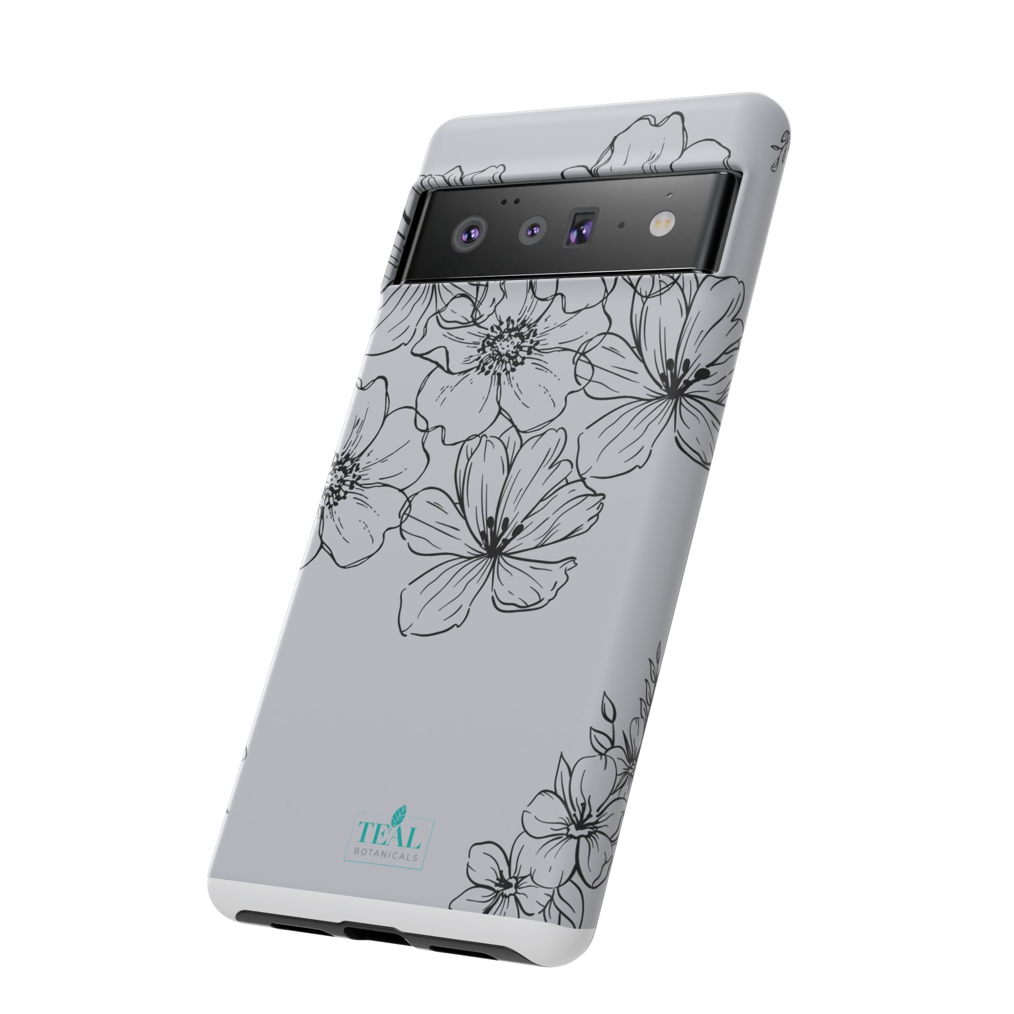 Flowers in Monochrome Phone Case Pink for Iphone and Android