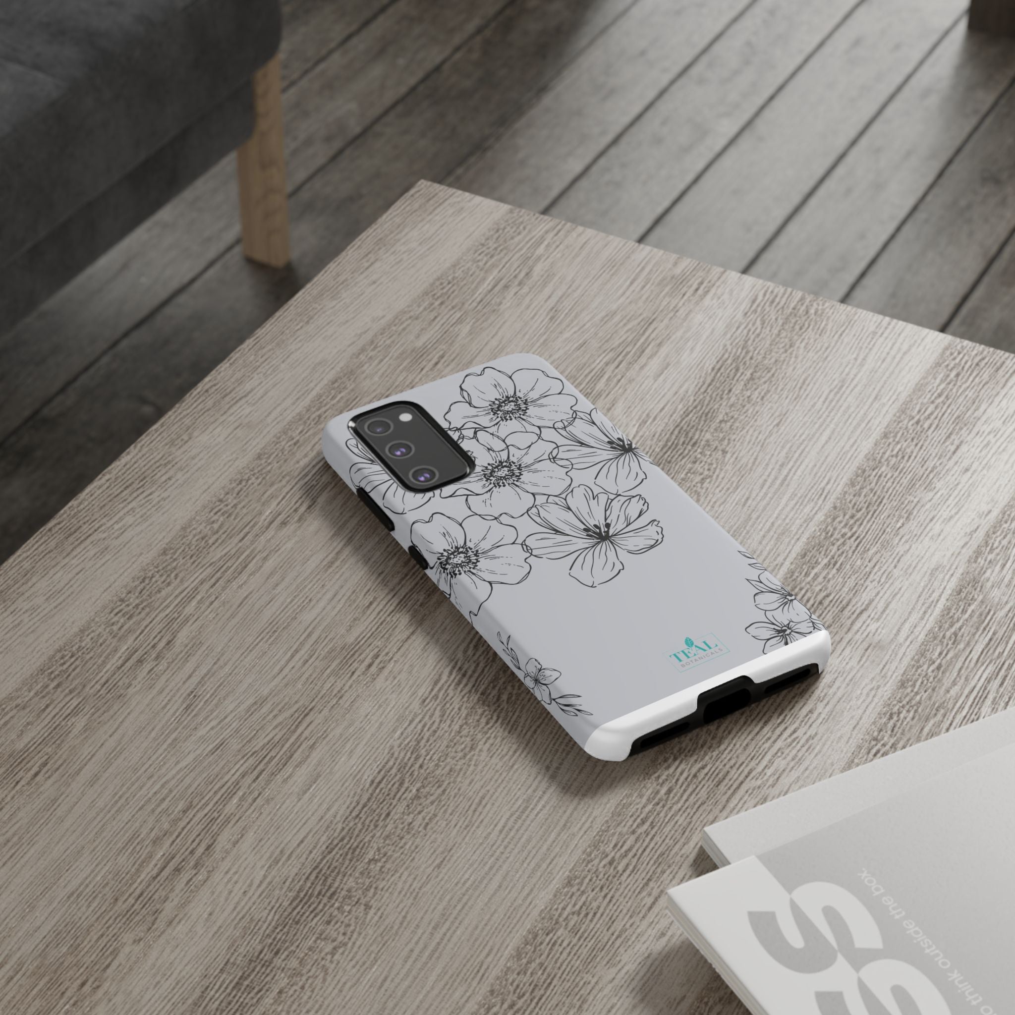 Flowers in Monochrome Phone Case Pink for Iphone and Android