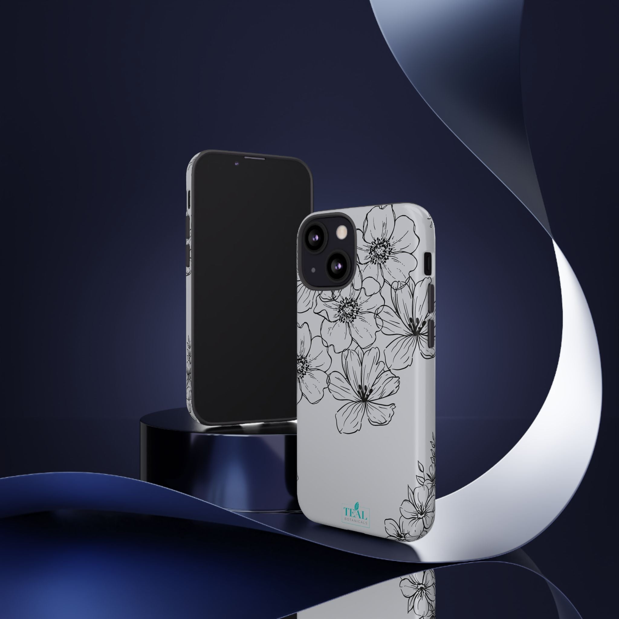 Flowers in Monochrome Phone Case Pink for Iphone and Android
