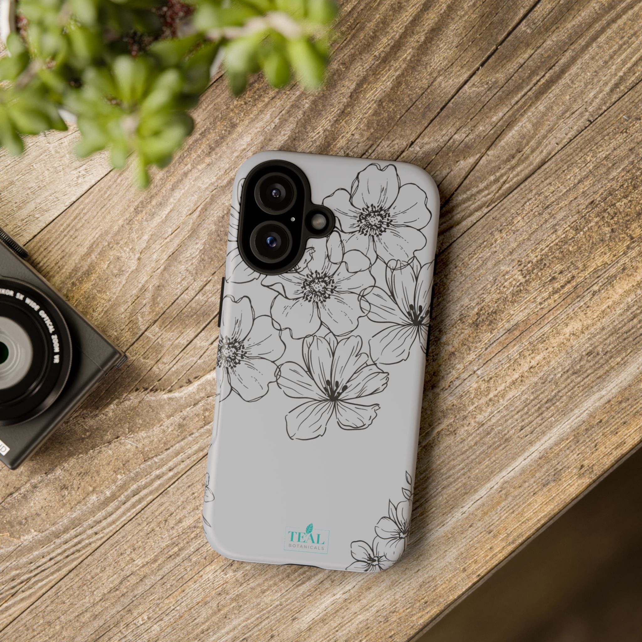Flowers in Monochrome Phone Case Pink for Iphone and Android