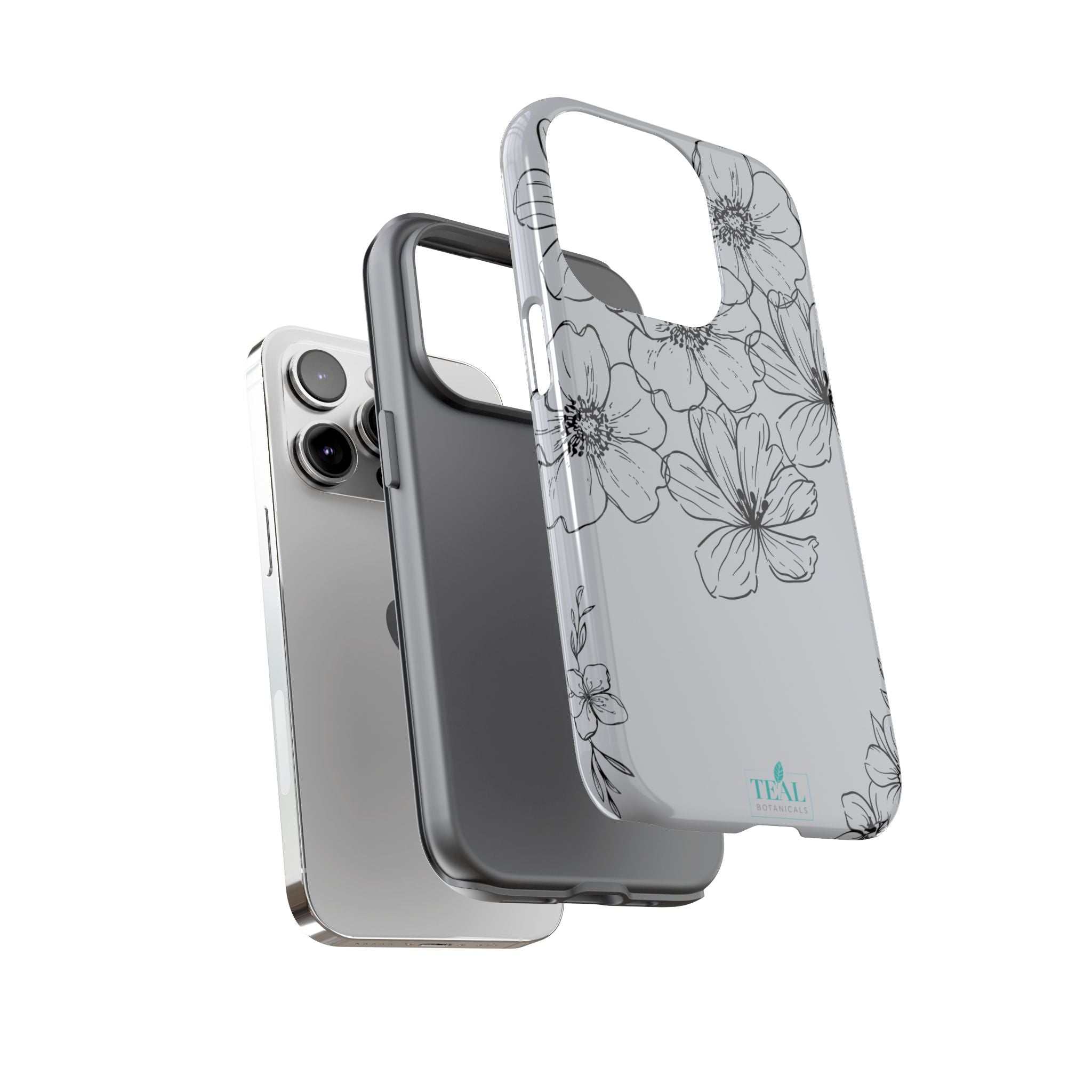 Flowers in Monochrome Phone Case Pink for Iphone and Android