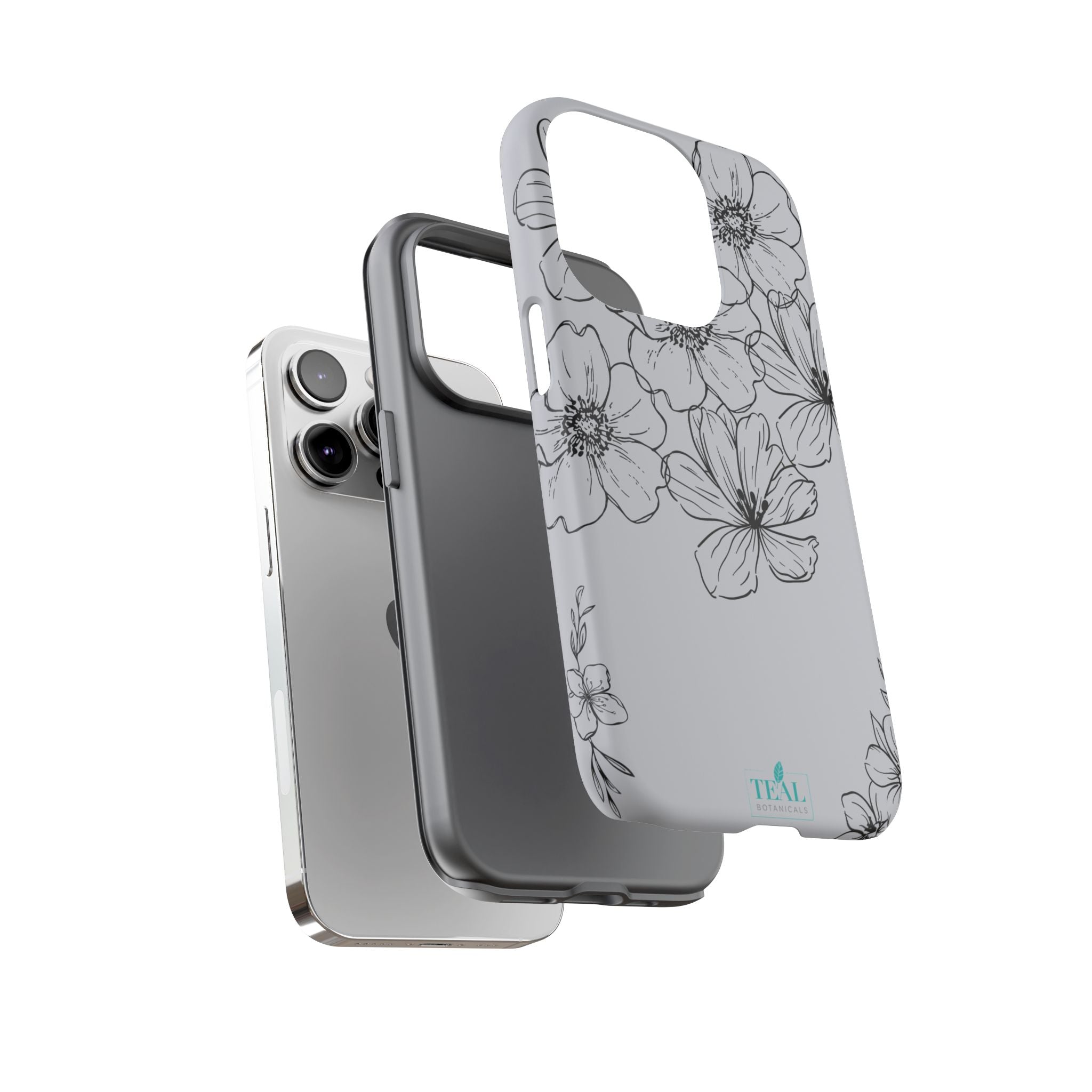 Flowers in Monochrome Phone Case Pink for Iphone and Android