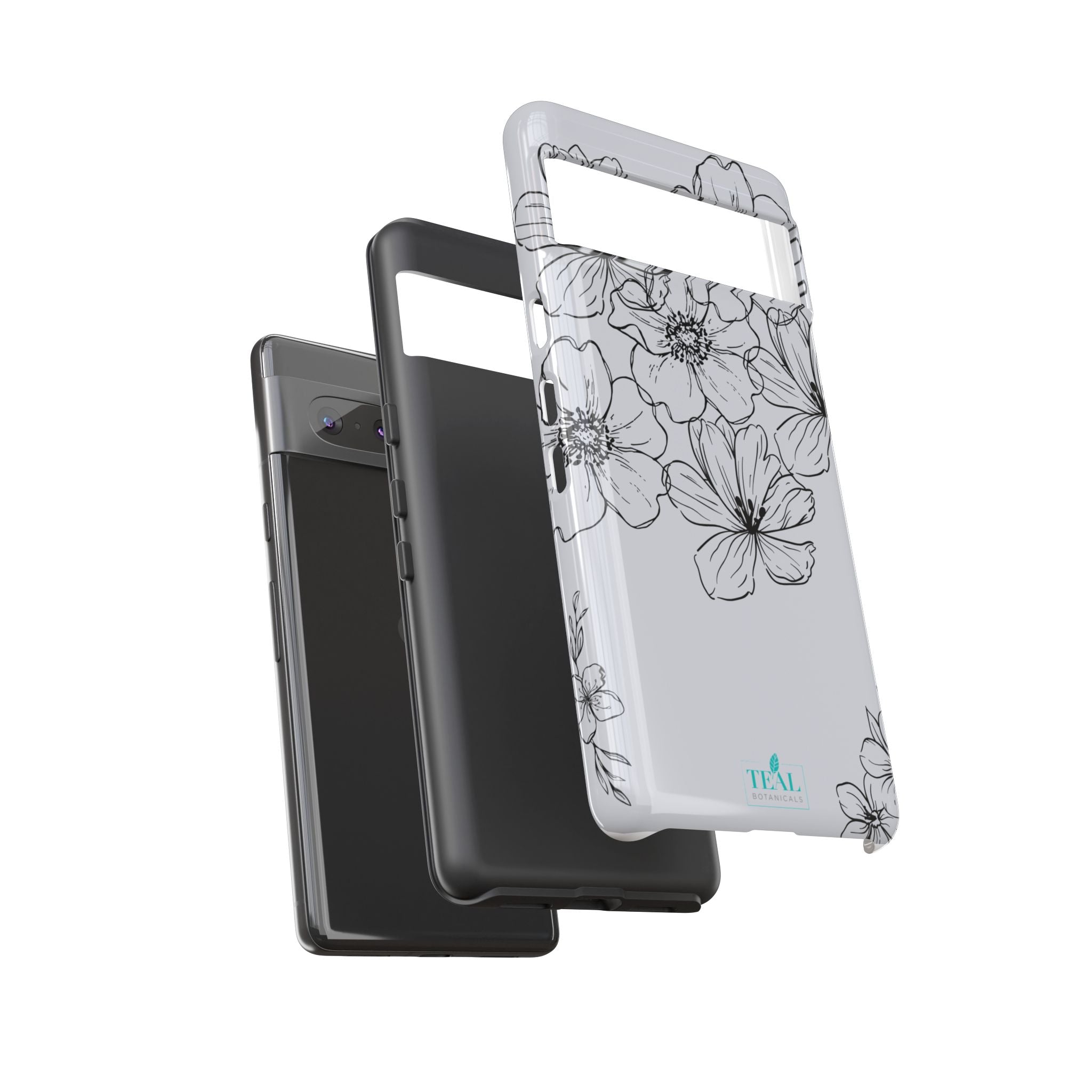 Flowers in Monochrome Phone Case Pink for Iphone and Android